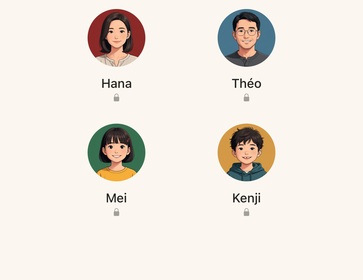 Who's here — the household member picker